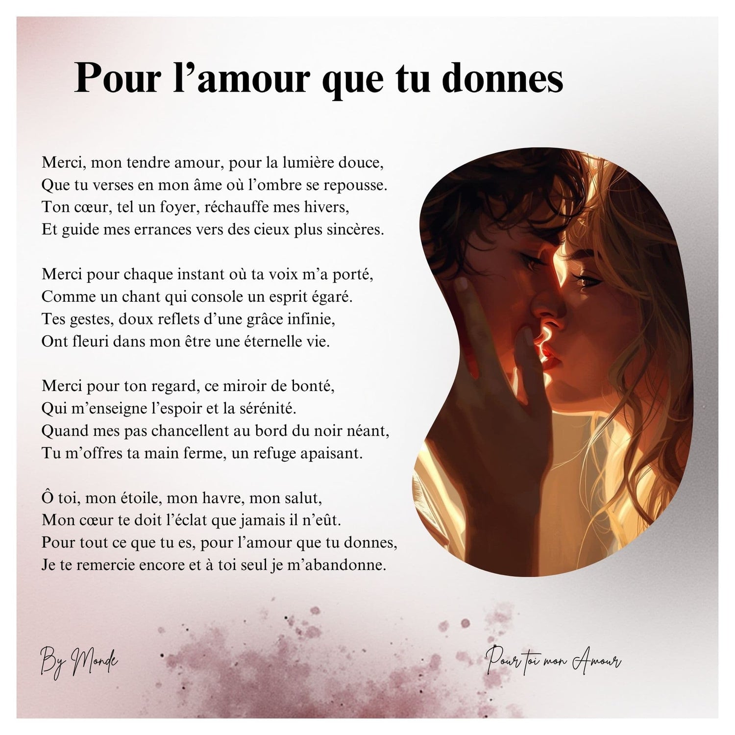 Pour l'amour que tu donnes