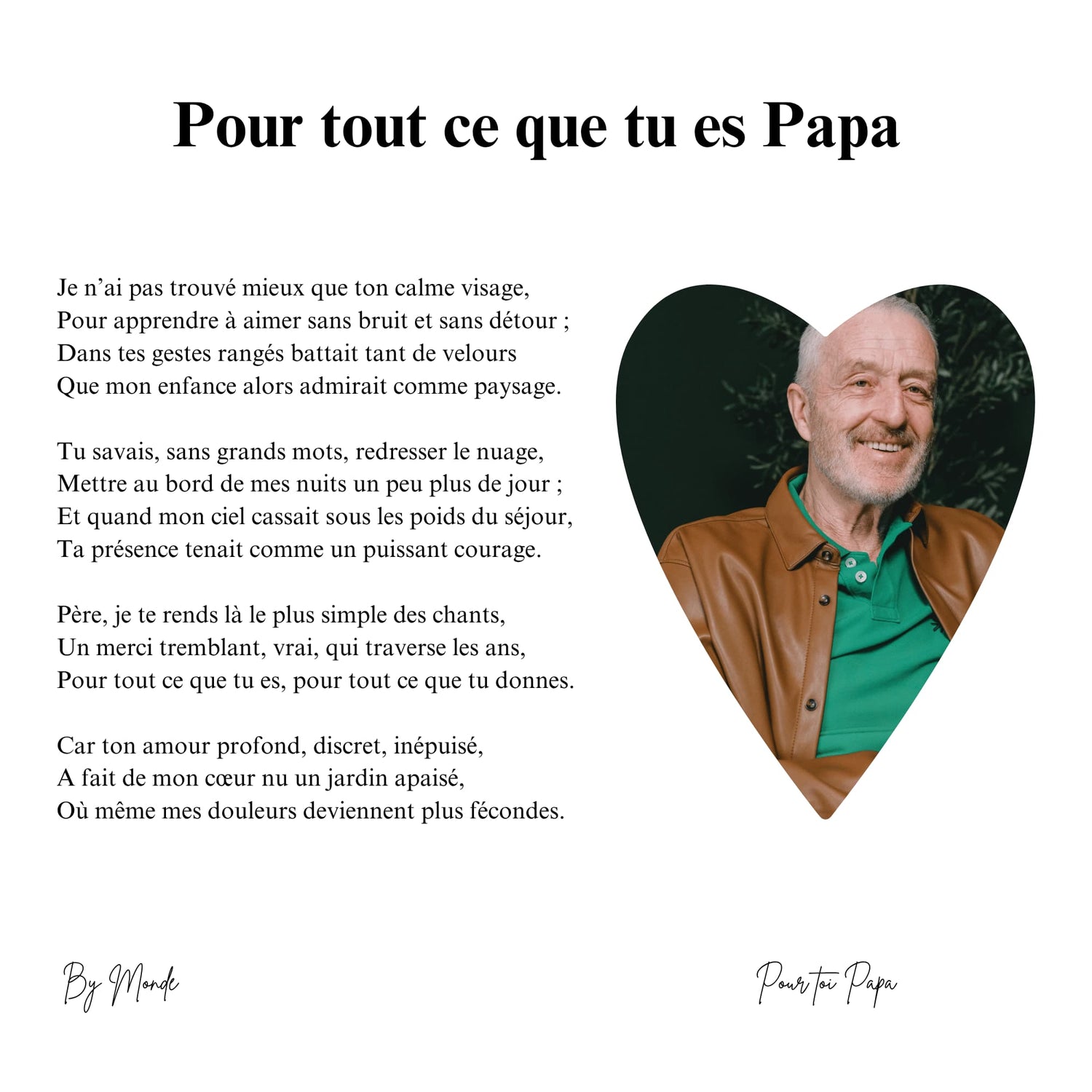 Pour tout ce que tu es Papa